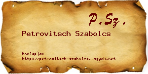 Petrovitsch Szabolcs névjegykártya
